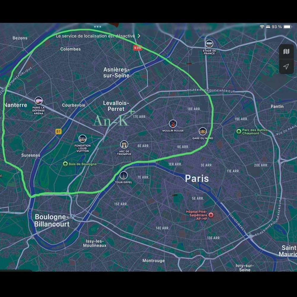 Carte illustrant la zone d'intervention d'An-K+ dans le nord des Hauts-de-Seine et le nord de Paris